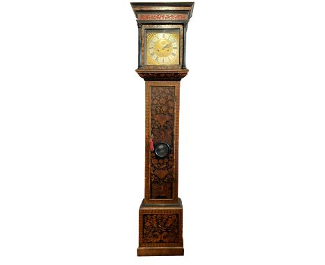 A fine Daniel Quare walnut and marquetry eight day longcase clock, 17th/18th century, signed D. Quare, London, the 28.5cm squ