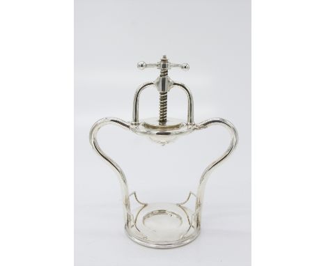 A Mappin Brothers silver plated lemon squeezer, raised on high stand and with screw squeezer. (Dimensions: Height 29.5cm.)(He