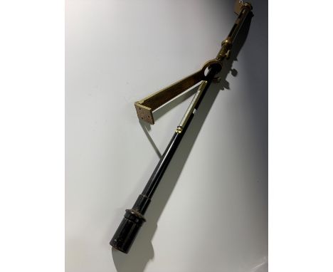 A brass and black lacquered marine barometer, early 20th century, by Hutchinson and Jackson, Sunderland, the column mounted a
