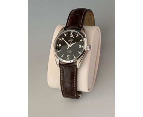 An Omega gentleman's Railmaster Aqua Terra Co-Axial Chronometer 150m/500ft wrist watch with black dial and calibre 2403 movem