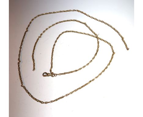 A gold chain with 9ct gold swivel clip, 16gm.