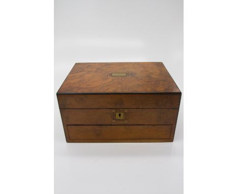 A Victorian mother of pearl inlaid box, and a parquetry decorated jewellery box, the top with burr walnut veneer (2). (Dimens