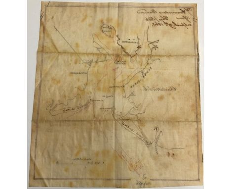 AMERICAN CIVIL WAR Interesting contemporary manuscript map of the approaches to Charleston S.C. Drawn by Chas. Follet? for Co