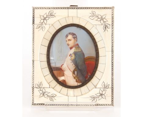 An oval portrait miniature,&nbsp;depicting Napoleon; another of Josephine; and another of a young beauty wearing jewelled hea
