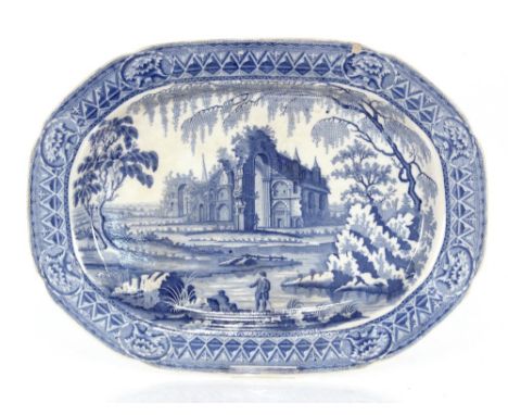 A Victorian blue and white transfer decorated toilet jug and basin,&nbsp;by Copeland; and a Davenport blue and white transfer