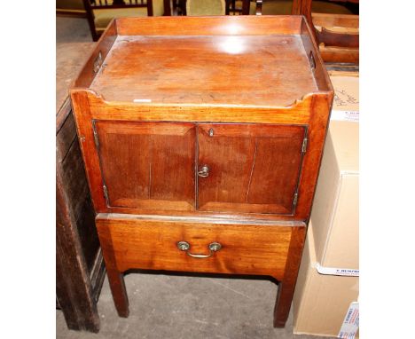 A 19th Century mahogany tray top night commode,&nbsp;55cm wide&nbsp;