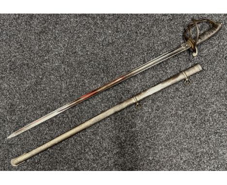 British Army Royal Artillery Officers 1821 Pattern Sword with Proof marked, fullered decorated etched blade 835mm in length. 