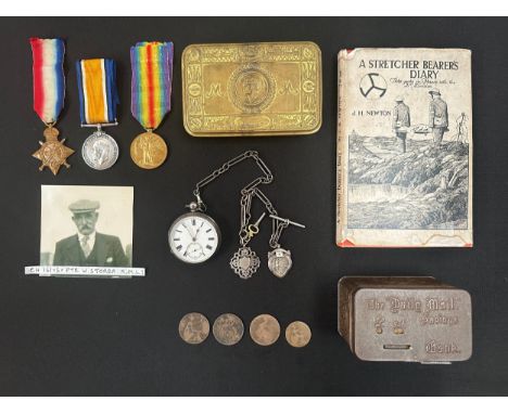 WW1 British 1914-15 Star, British War Medal and Victory Medal to CH161-S Pte. W Storer, Royal Marines Light Infantry together