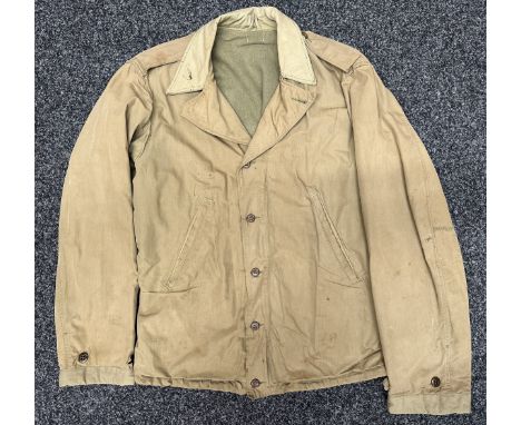 WW2 US Army M1941 Pattern Combat Jacket. Original example. "Talon" marked zip fastener to front. Label to pocket is washed ou