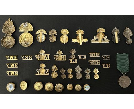 WW1 British Army War Economy Cap Badges to include: North Staffs, Bedfordshire Regt, Leinster, Royal Berkshire, Glamorgan Yeo