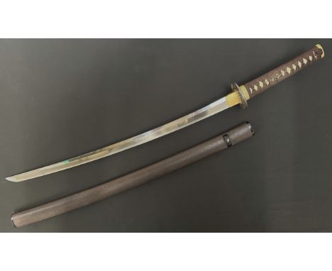 Japanese Kan'ei era Wakizashi Sword circa 1624-1644. The sword is complete with a NTHK Shinsa 2003 Certification done at the 