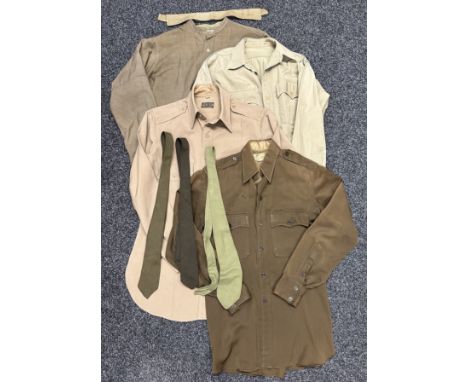 WW2 US Officers Chocolate shirt with makers label to neck: US Regulation Officers Shirt, label to neck, but label to hem wash