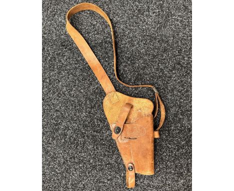 WW2 US Army .45 Colt M1911 Auto Brown Leather Shoulder Holster. Maker marked and dated "US Enger - Kress 1943" to reverse alo