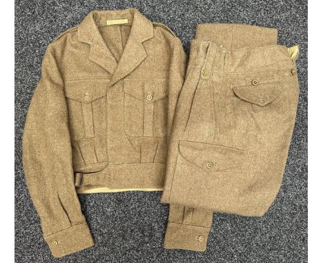 Post war British 1949 Pattern Battledress Blouse, size 10 and dated 1951 along with a pair of 1949 Pattern Battledress Trouse
