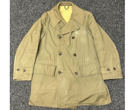 WW2 US Army Coat Mackinaw Olive Drab. OD Cotton Duck with matching shawl collar. Blanket wool lined. Complete with makers lab