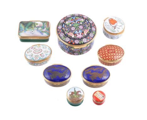 Halcyon Days, an enamel music box, decoration after The Strawberry Thief, the c. 1882 fabric design by William Morris, the mu