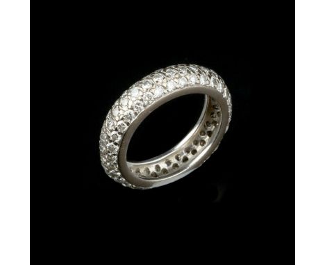 A diamond eternity ring, set throughout with brilliant cut diamonds, approximately 1.30 carats total, finger size K 1/2