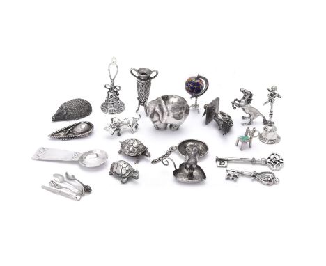 A collection of small silver coloured items, mainly Italian post 1968, various standards, including: a spoon by Brandimarte, 