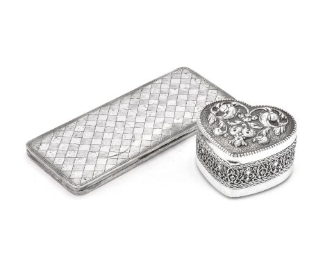 An Italian silver coloured rounded rectangular table box by Mario Poli, Milan, 1944-68 .800 standard, 21cm (8 1/4in) long, 34