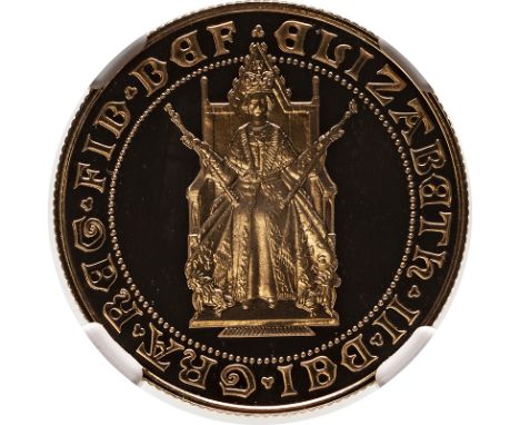 UNITED KINGDOM. Elizabeth II, 1952-. Gold 2 pounds (double sovereign), 1989. Royal Mint. Proof. Commemorating the 500 years a