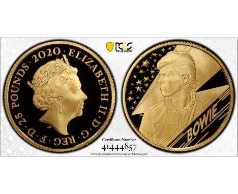 UNITED KINGDOM. Elizabeth II, 1952-. Gold 25 pounds, 2020. Royal Mint. Proof. The third release from the "Music Legends" seri