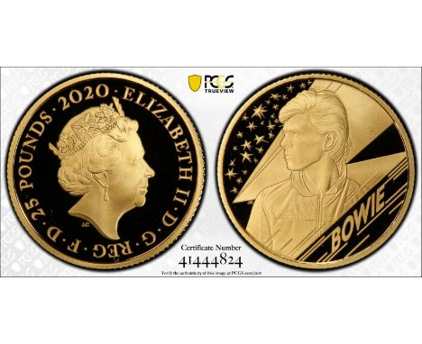 UNITED KINGDOM. Elizabeth II, 1952-. Gold 25 pounds, 2020. Royal Mint. Proof. The third release from the "Music Legends" seri