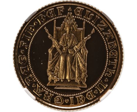 UNITED KINGDOM. Elizabeth II, 1952-. Gold half-sovereign, 1989. Royal Mint. Proof. Commemorating the 500 years anniversary of