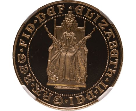 UNITED KINGDOM. Elizabeth II, 1952-. Gold 2 pounds (double sovereign), 1989. Royal Mint. Proof. Commemorating the 500 years a