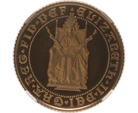 UNITED KINGDOM. Elizabeth II, 1952-. Gold half-sovereign, 1989. Royal Mint. Proof. Commemorating the 500 years anniversary of