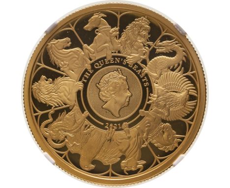 UNITED KINGDOM. Elizabeth II, 1952-. Gold 100 pounds, 2021. The Royal Mint. Proof. Minted to finish off the Queen's Beasts se