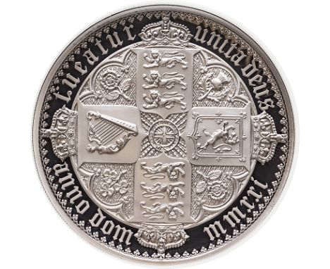 UNITED KINGDOM. Lot of 2 silver coins.Coin 1: Elizabeth II, 1952-, 10 Pounds 2021. Royal Mint. Proof. Gothic Crown Quartered 