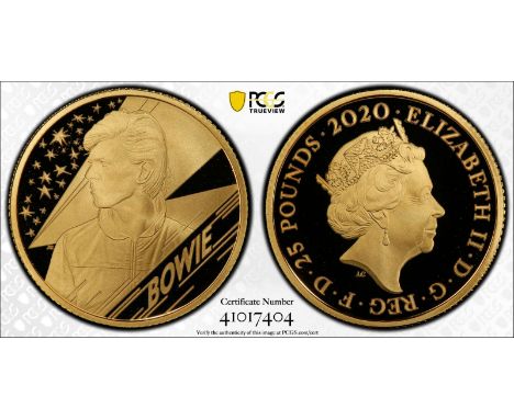 UNITED KINGDOM. Elizabeth II, 1952-. Gold 25 pounds, 2020. Royal Mint. Proof. The third release from the "Music Legends" seri