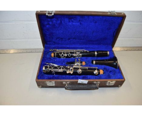 A cased Dixon clarinet