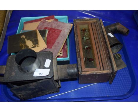 Vintage Magic Lantern together with various slides 