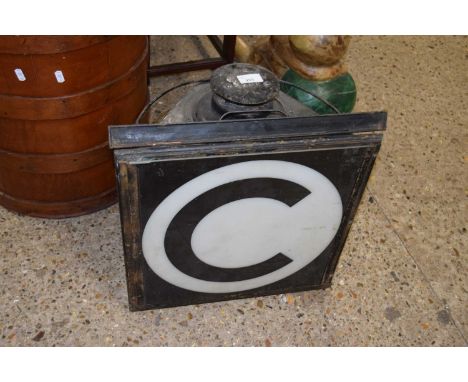 An Adlake No.33 vintage railway lamp with perspex C plate to front, 48cm high
