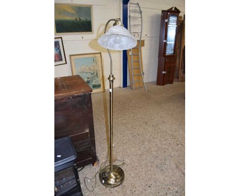 Modern floor standing lamp with glass shade