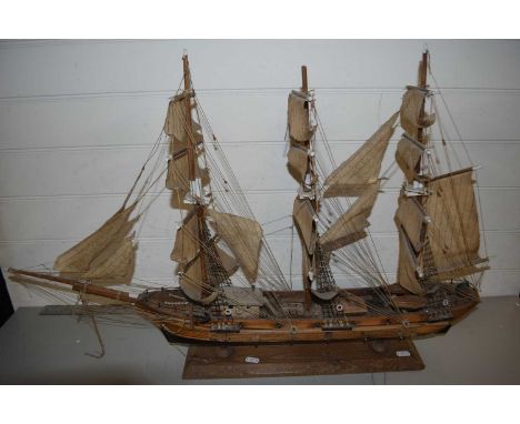 A 20th Century model three masted ship