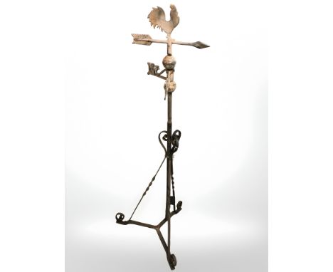 A wrought iron weather vane (Af), height 141 cm