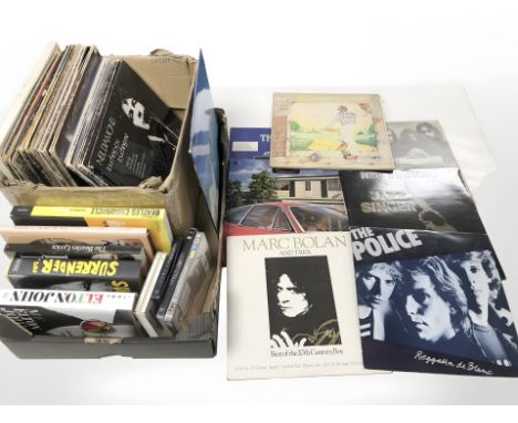 Assorted LP records including Status Quo, The Police, Elton John, The Carpenters, Neil Diamond, 10cc, Wings, Meatloaf, Sting,
