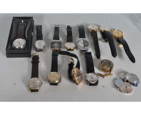 A group of thirteen vintage gentleman's wrist watches to include House of Jobin, Ingersoll, Chateau, Derby Swissonic Electron