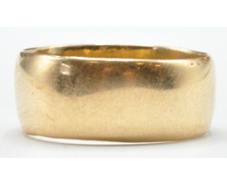 A stamped 18ct gold ring band. Bearing hallmarks for Birmingham, datemark O, 18. Gross weight 7.2g