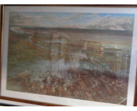 Manchester Ship Canal and Docks after S Syer 1887 Lithograph in 20thC Frame