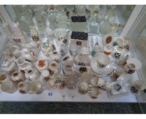 Large Collection of Carlton, Willow Art, Arcadian and other Crested ware Inc. Carlton Sheringham Lifeboat man, Willow Art Tru