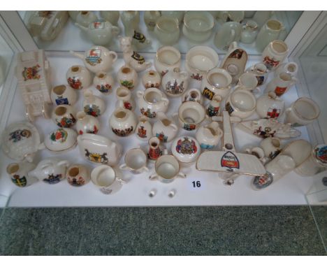 Large Collection of Carlton, Willow Art, Arcadian, Shelley and other Crested ware Inc. Arcadian Model of a Tank with Burnley 