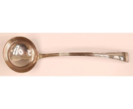 A modern silver soup ladle, in the Old English pattern, with reeded edge, 9.9oz, maker Garrard &amp; Co Ltd, London 1971, 33c