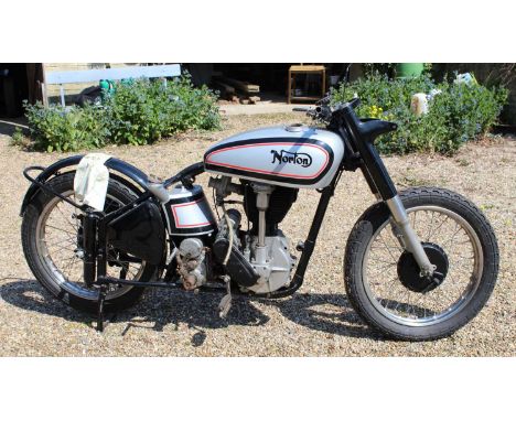 A 1957 Norton OHC International Model 30, engine number 74042, bore and strike given as 79x100, cubic capacity 490, frame num