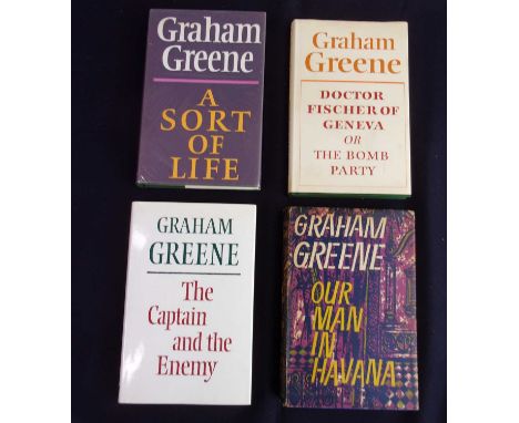 GREENE, Graham. ‘Our Man in Havana’, ‘A Sort of Life’ and 2 others. 4 1st edition titles, published by Heinemann, Bodley Head