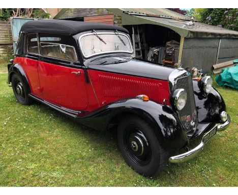 A 1936 Mercedes 170v Cabriolet 1700ccRegistration No. 710 XUBChassis No. 152795Engine No. 2421In red and black with cream lea