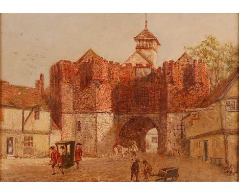 Walter Daniel Batley (1850-1936) - St Matthew's Gate, Ipswich, 1730, oil on canvas, signed lower left, 26 x 36cm