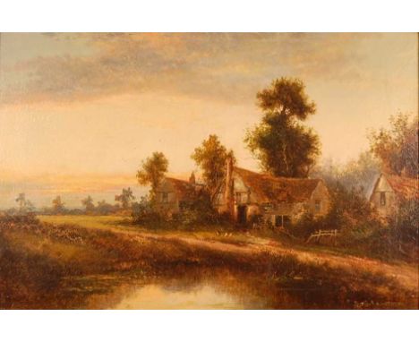 Francis E. Jamieson (1895-1950) - Landscape scene at sunset, oil on canvas, signed lower right, 50 x 75cm  Condition report: 